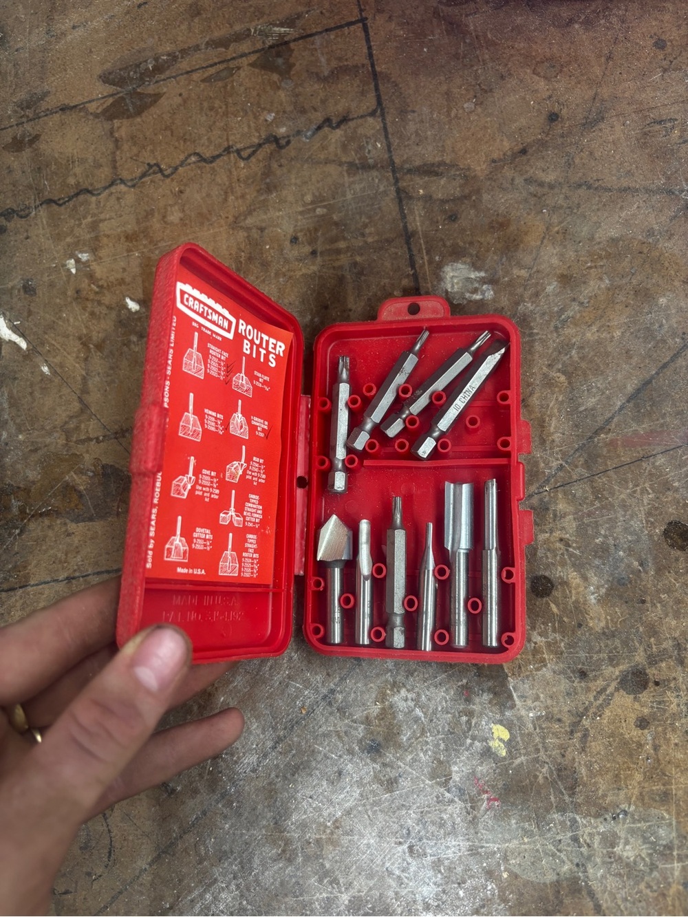 Craft Red Router Bit Set with Assorted Metal Bits